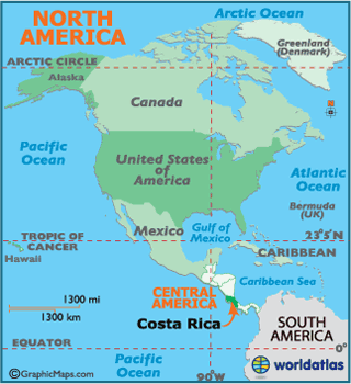 costa rica carte nord amerique